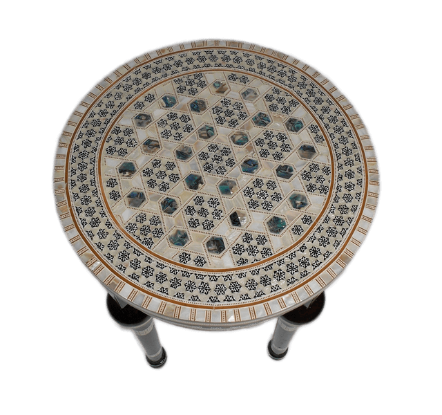 Round Mother of Pearl Moroccan coffee Side table Small